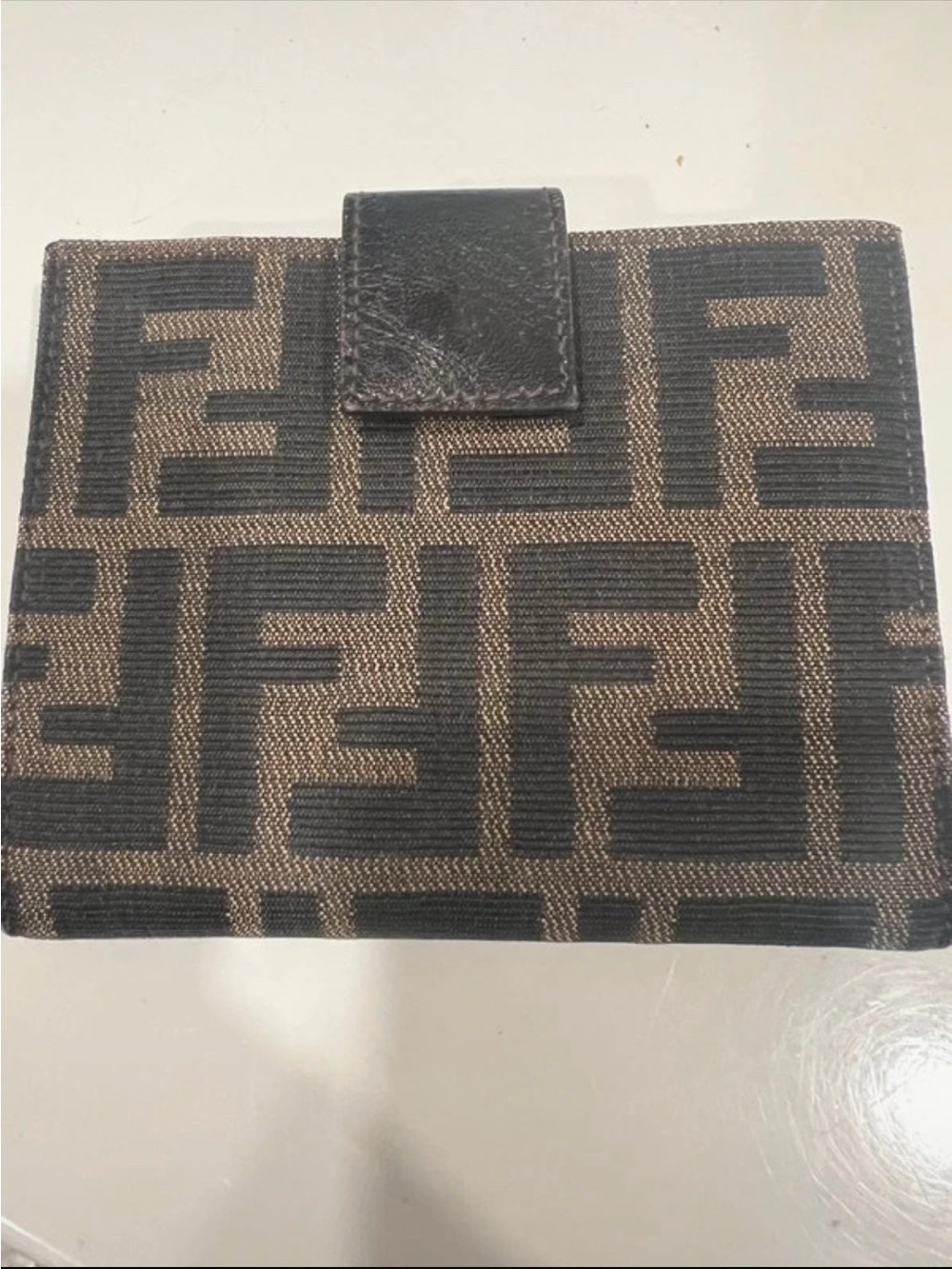 Fendi Brown & Black FF Logo Bifold Wallet